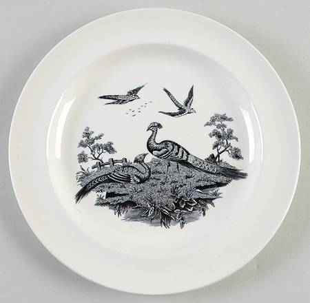 Liverpool Birds Black (No Trim) Salad Plate