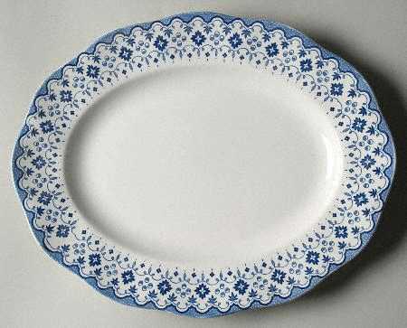 Lille Blue (No Medallion) 16" Oval Serving Platter