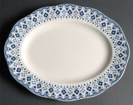 Lille Blue (No Medallion) 14" Oval Serving Platter