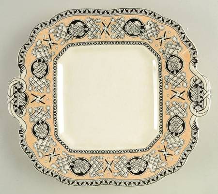 Lindisfarne Black Tan Square Cake Plate