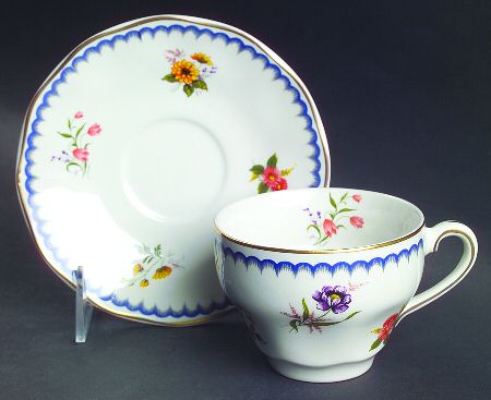 Lowestoft Flat Cup & Saucer Set