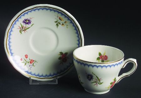 Lowestoft Footed Cup & Saucer Set