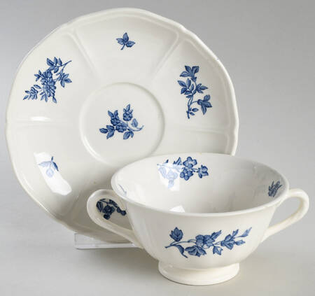 Ludlow Footed Cream Soup Bowl & Saucer Set