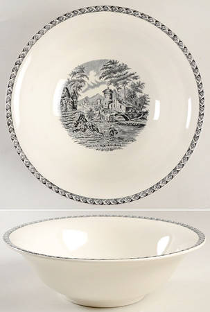 Lugano Black 9" Round Vegetable Bowl