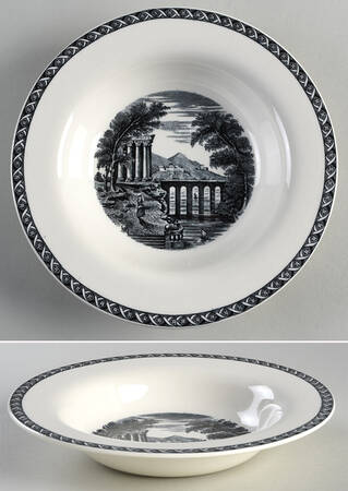 Lugano Black Rim Soup Bowl