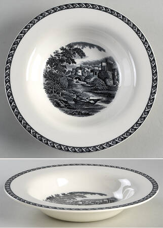 Lugano Black Rim Soup Bowl
