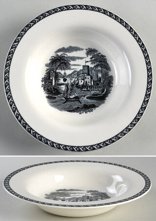 Lugano Black Rim Soup Bowl