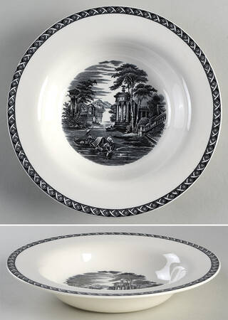 Lugano Black Rim Soup Bowl