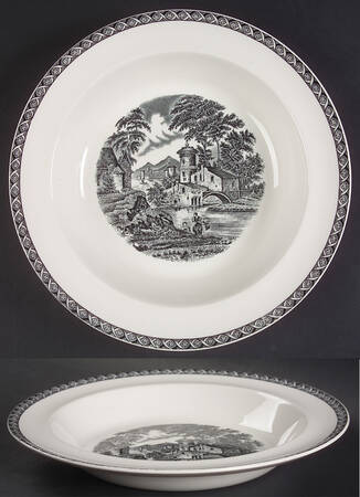 Lugano Black Large Rim Soup Bowl