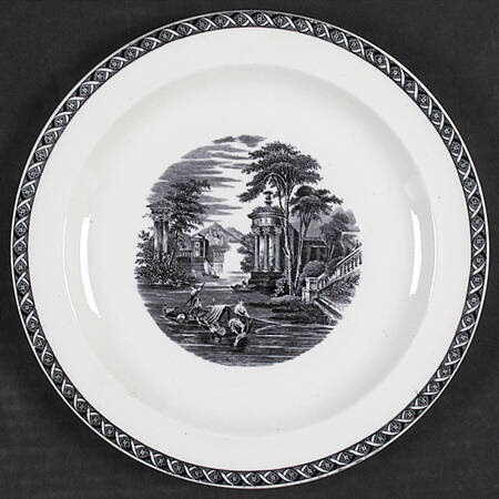 Lugano Black Luncheon Plate