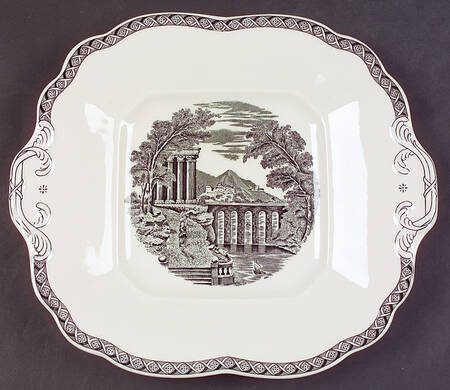 Lugano Black Square Handled Cake Plate