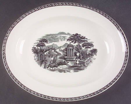 Lugano Black 12" Oval Serving Platter