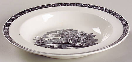 Lugano Black Rim Fruit/Dessert (Sauce) Bowl