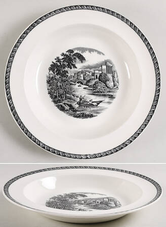Lugano Black Large Rim Soup Bowl