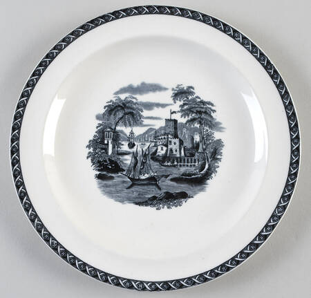 Lugano Black Luncheon Plate