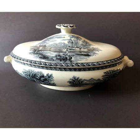 Lugano Black Oval Covered Vegetable