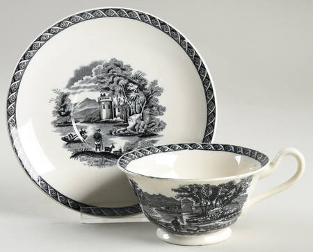Lugano Black Oversized Cup & Saucer Set