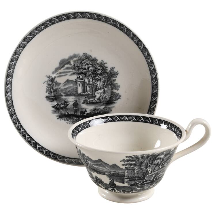 Lugano Black Oversized Cup & Saucer Set