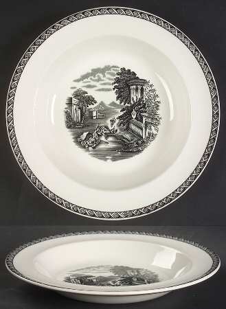 Lugano Black Rim Soup Bowl