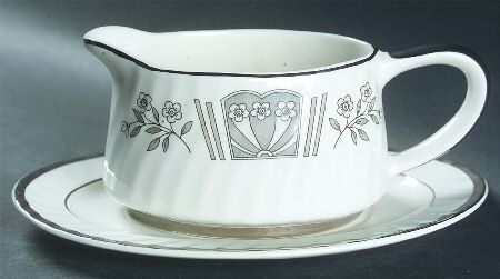Madeira Grey Gravy Boat & Underplate