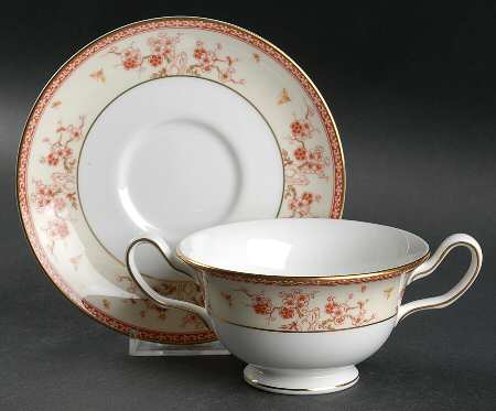 Malabar Footed Cream Soup Bowl & Saucer Set