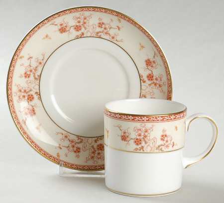 Malabar Can Shape Demitasse Cup and Saucer Set