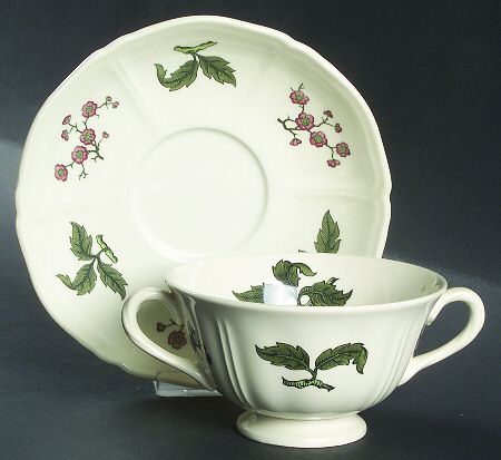 Mandarin Footed Cream Soup Bowl & Saucer Set