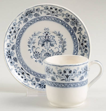 Mandarin Blue Flat Demitasse Cup & Saucer Set