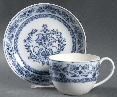 Mandarin Blue Flat Cup & Saucer Set