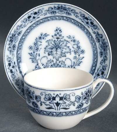 Mandarin Blue Flat Cup & Saucer Set