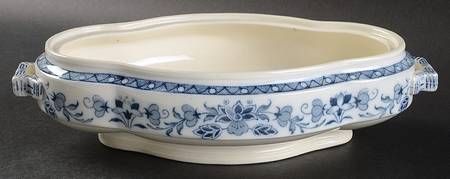 Mandarin Blue Oval Vegetable No Lid