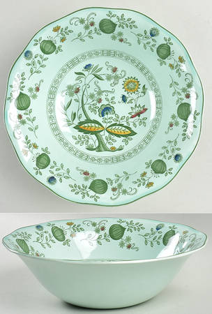 Mandarin Green Multicolor 9" Round Vegetable Bowl