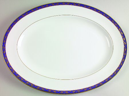 Marina Blue 15" Oval Serving Platter
