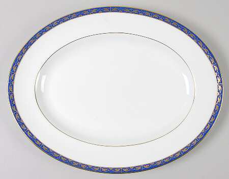 Marina Blue 13" Oval Serving Platter