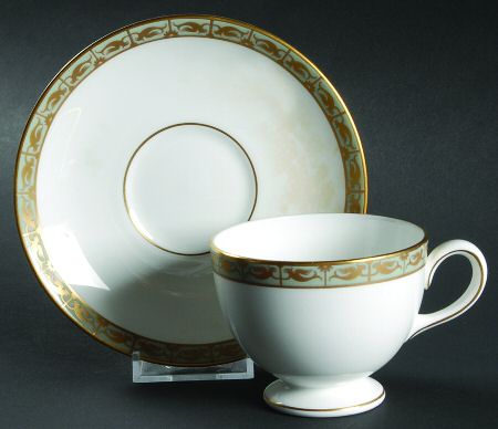 Marina Green Leigh Shape Footed Cup & Saucer Set