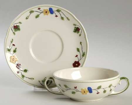 Marion Flat Cream Soup Bowl & Saucer Set