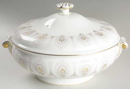 Medina Beige Round Covered Vegetable