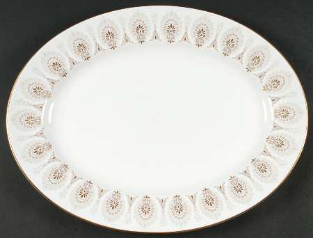 Medina Beige 15" Oval Serving Platter