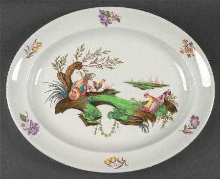 Mennecy Gray 14" Oval Serving Platter