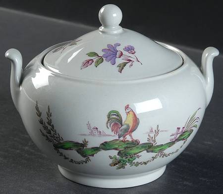 Mennecy Gray 146 Shape Sugar Bowl & Lid