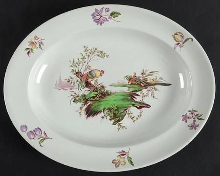 Mennecy Gray 12" Oval Serving Platter