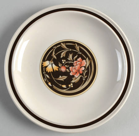 Mikado (Yellow & Coral Flowers) Salad Plate