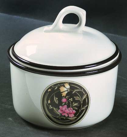 Mikado (Yellow & Coral Flowers) Sugar Bowl & Lid