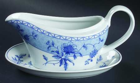 Mikado (Blue Flowers) Gravy Boat & Underplate