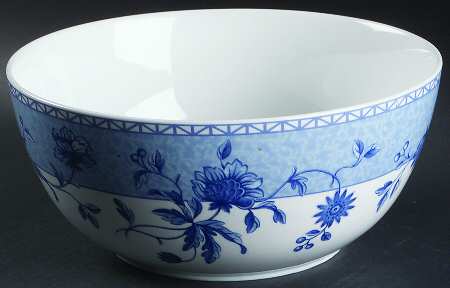 Mikado (Blue Flowers) 9" Salad Serving Bowl