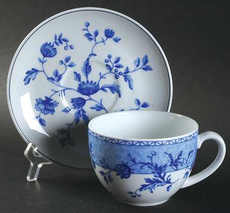 Mikado (Blue Flowers) Breakfast Cup & Saucer Set