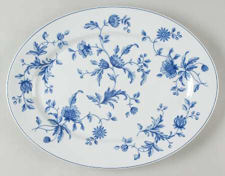 Mikado (Blue Flowers) 14" Oval Serving Platter
