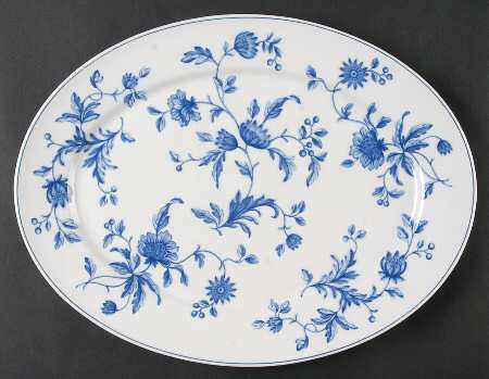 Mikado (Blue Flowers) 15" Oval Serving Platter