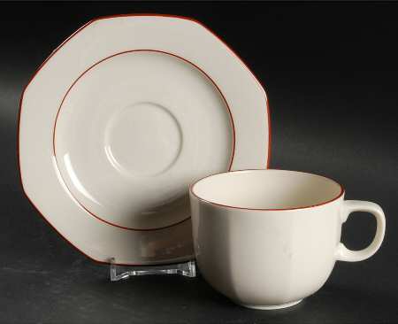 Milford (Octagonal, Earthenware) Flat Cup & Saucer Set