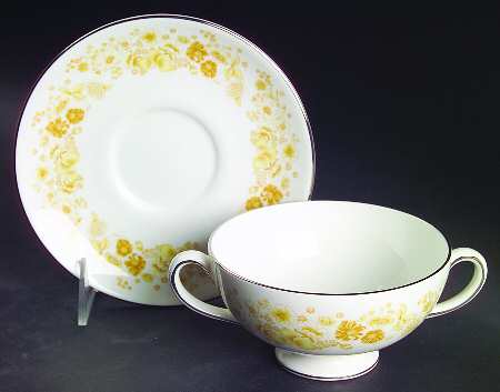 Mimosa Footed Cream Soup Bowl & Saucer Set